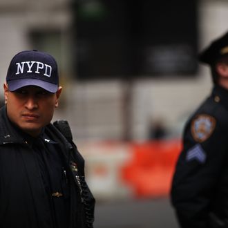  Members of the New York Police Department (NYPD) are viewed on January 26, 2012 in New York City. After New York City's police commissioner Raymond Kelly appeared in the film 