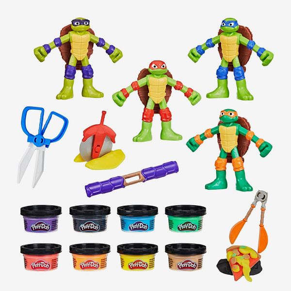 Play-Doh Teenage Mutant Ninja Turtles Cowabunga Creations Bendy 4 Inch Action Figures Set
