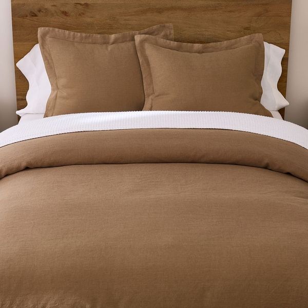 Pottery Barn Belgian Flax Linen Duvet Cover - Bronze - Full/Queen