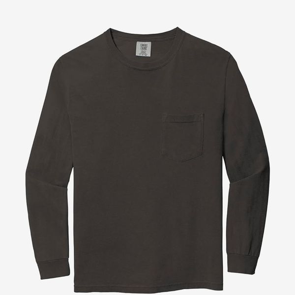 Comfort Colors Men’s Long Sleeve Heavyweight Cotton Pocket Tee