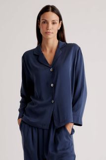 Quince 100% Washable Silk Pajama Long Sleeve Top