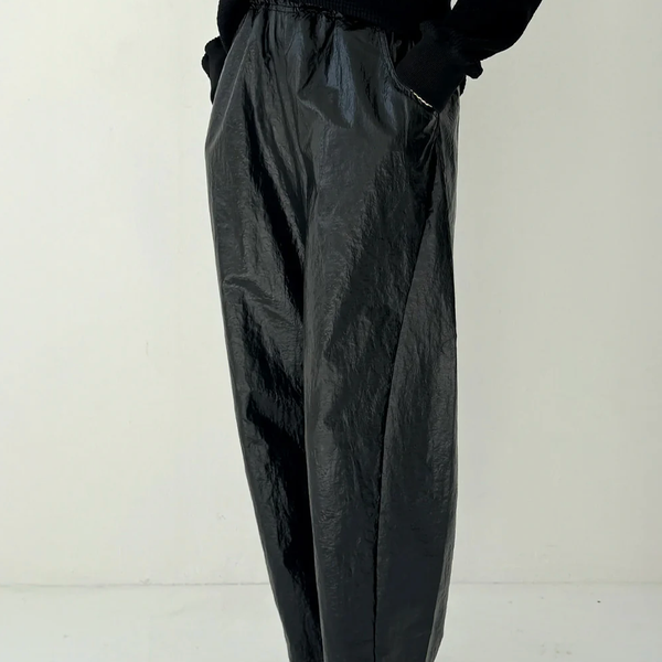 Le Bon Shoppe Liquid Nylon Arc Pants - Lacquer Black