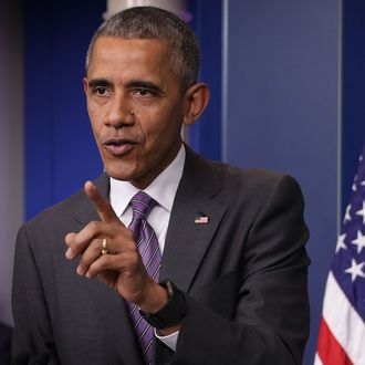 President Obama Drops By College Reporter Day In The White House Briefing Room