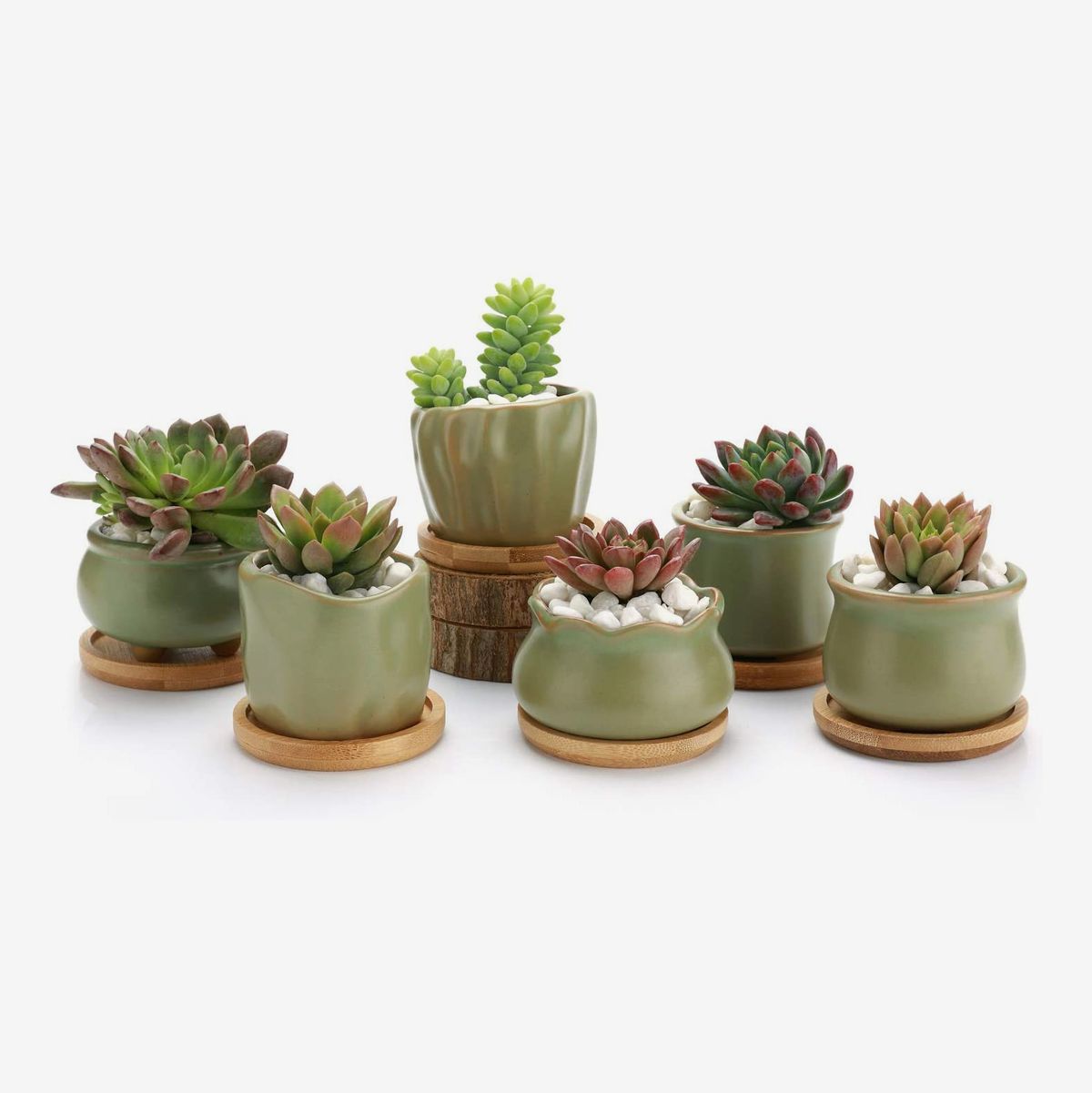 2x/set Ceramic Succulent Planter Pot Small Cactus Plant Pot Container 