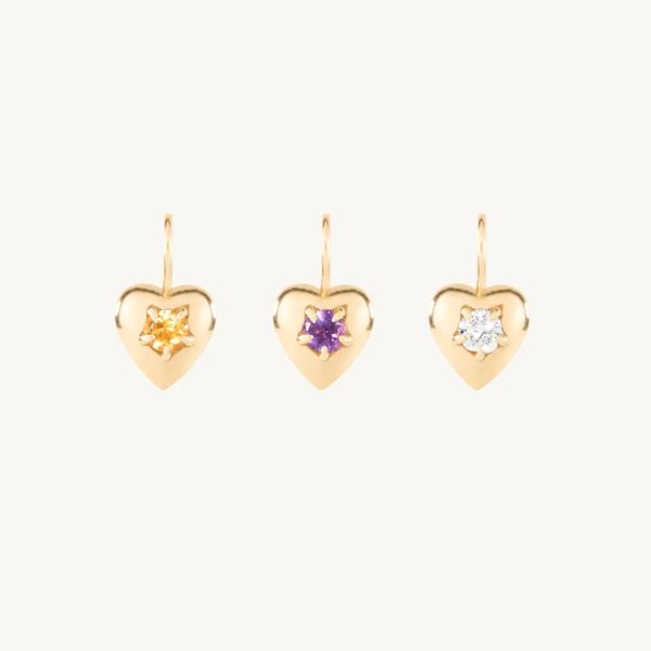 Catbird Sweet Heart Birthstone Charm