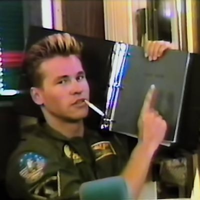 Val Kilmer on the set of Top Gun in Val.