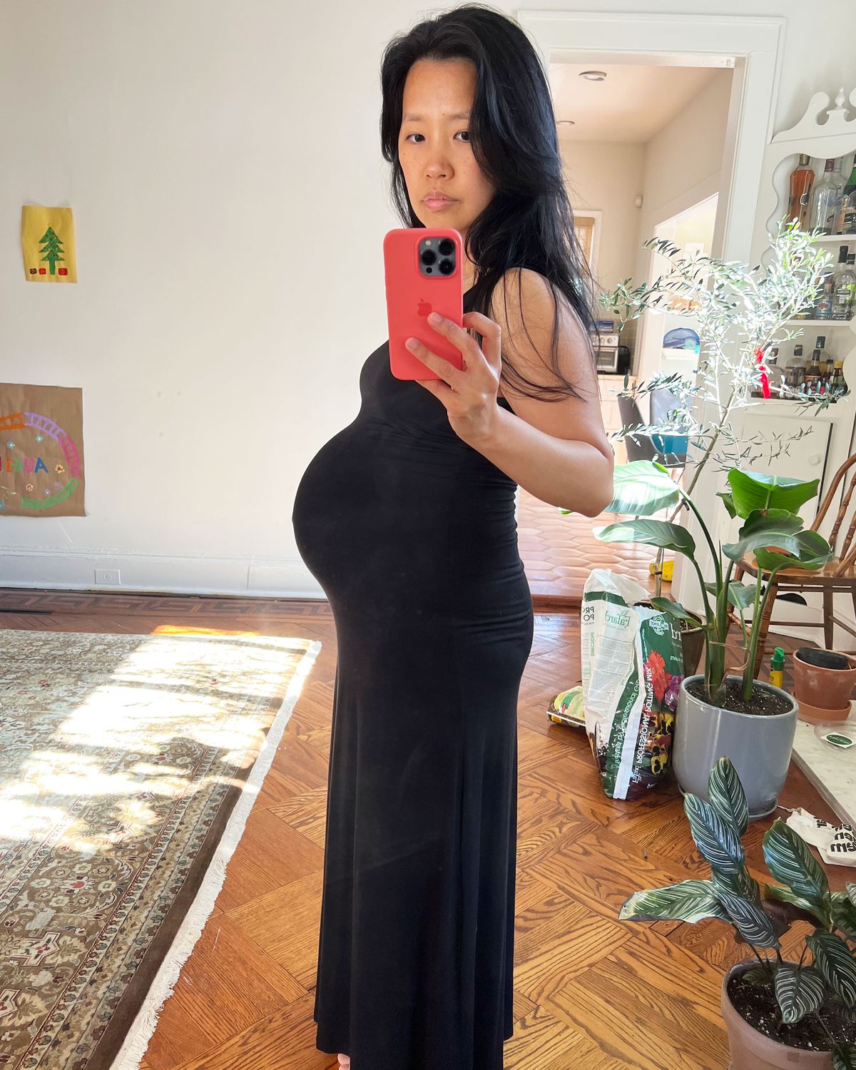 Two Piece Black Maternity Knit Stretch Pregnancy Blouse Pregnant 