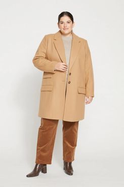 Camel Color Wool/Cashmere Blend Overcoat