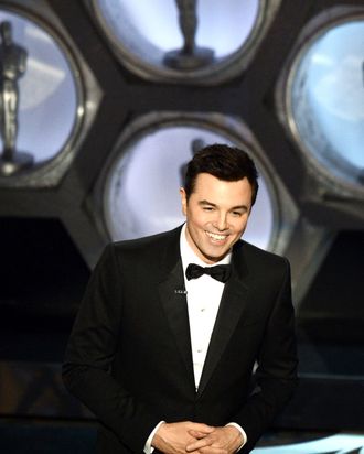 Host Seth MacFarlane speaks onstage during the Oscars held at the Dolby Theatre on February 24, 2013 in Hollywood, California.