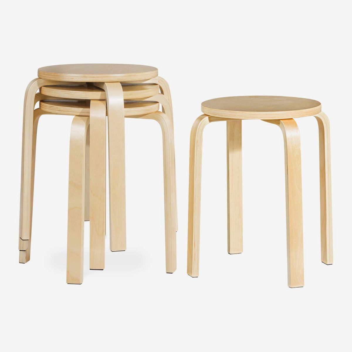 Mod Made E-Z Modern Stacking Stool Chair 2 Pack Black 