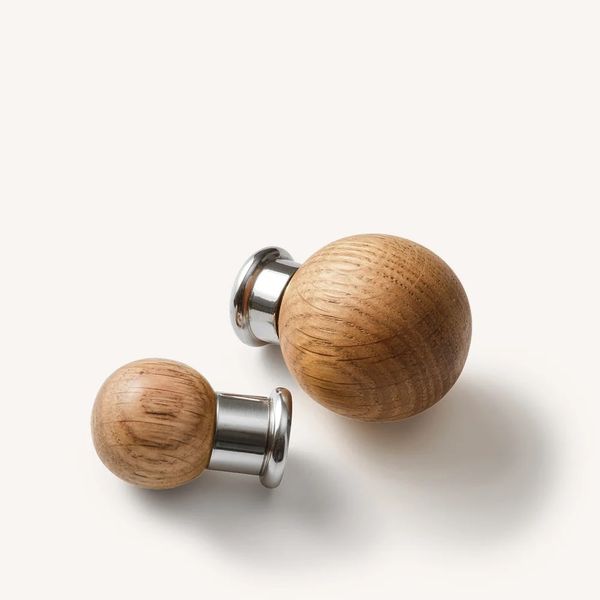 MG&Co. Natural Oak Knob, Nickel