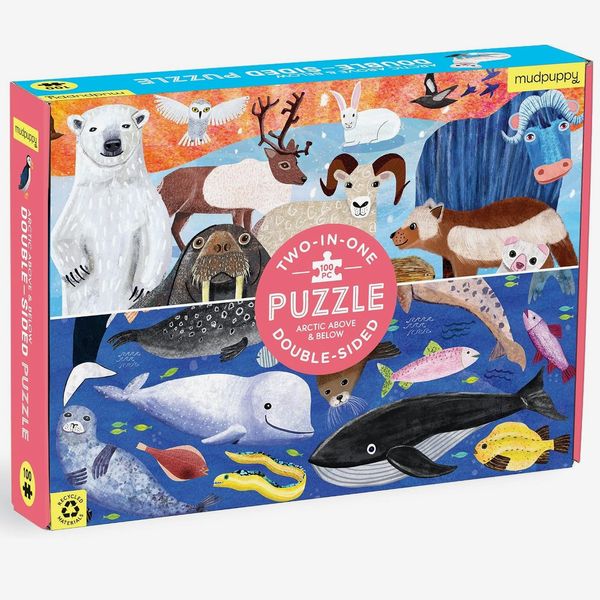 Mudpuppy Arctic Above & Below 100-Piece Double-Sided Puzzle