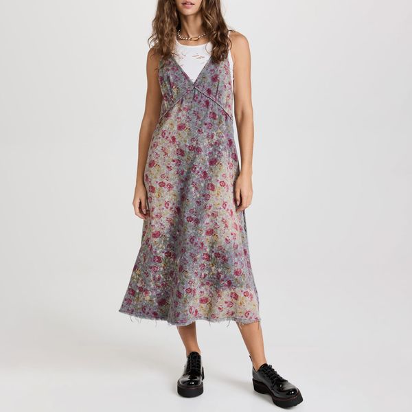 R13 Bleached Grunge Slip Dress