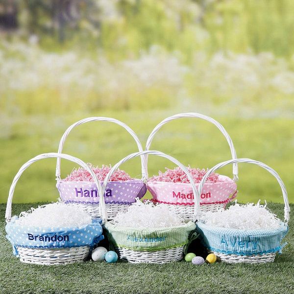 Lillian Vernon Kids Personalized Wicker Easter Basket With Removable Liner