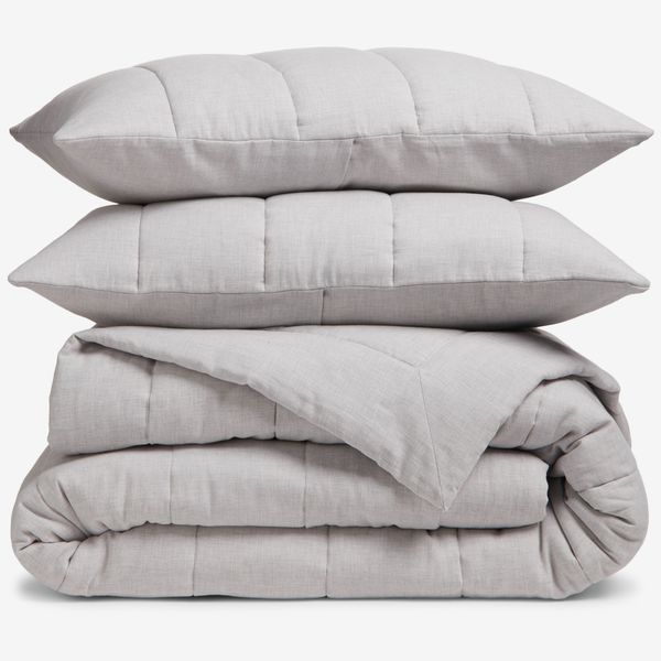 Nordstrom Organic Cotton Mélange Quilted Comforter & Shams Set - Queen