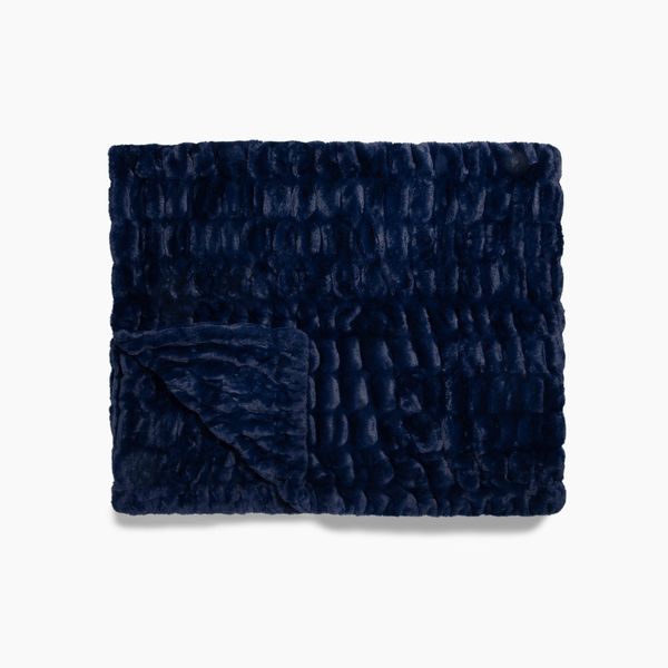 Lola Blankets Navy Blue Large