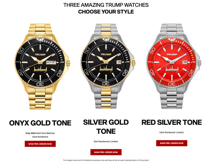 Trump Adds Ugly, $100K Watches to Merch Collection