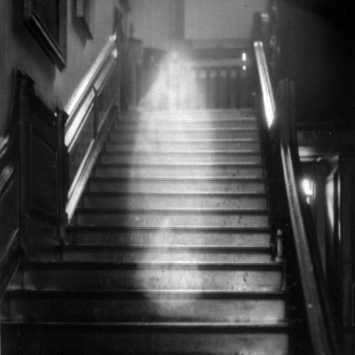 Ghost descending the staircase at Raynham Hall, Norfolk, England. (Photo by Time Life Pictures/Pictures Inc./The LIFE Picture Collection/Getty Images)