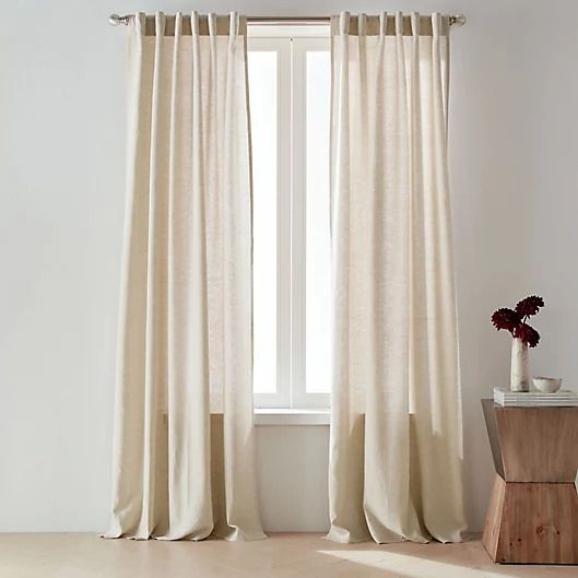 Panel de cortina con bolsillo para barra de lino belga O&O