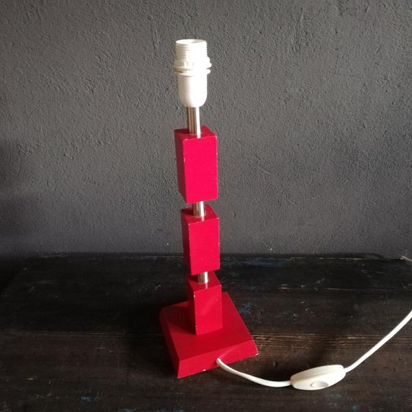 Red Wooden Lamp Body Base