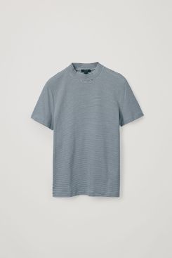 COS Mock-Neck Cotton T-Shirt