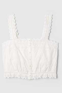 Gap × DÔEN Cropped Eyelet Tank Top