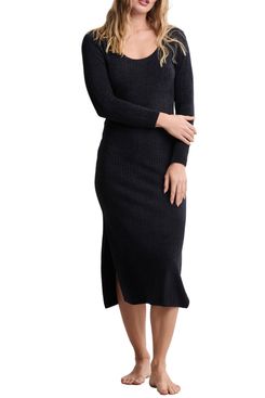 Barefoot Dreams CozyChic Ultra Lite Rib Scoop Neck Midi Dress