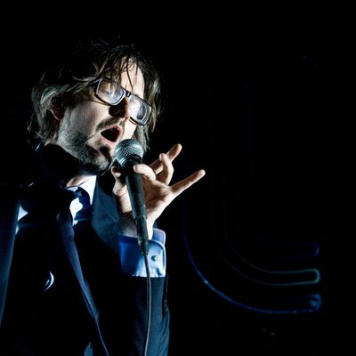 Jarvis Cocker of Pulp performs on stage at Radio City Music Hall