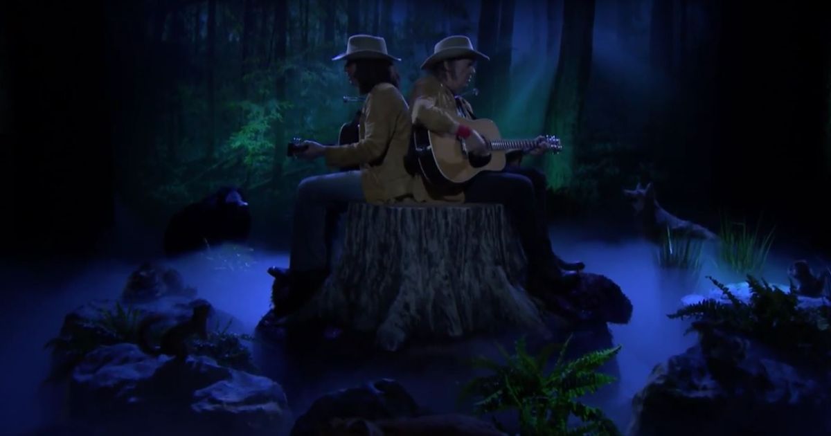 Two Neil Youngs on a Tree Stump Some Tonight Show Segments Are Pretty