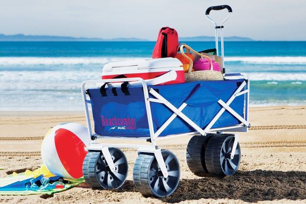 Mac Sports Heavy Duty Collapsible Folding All Terrain Utility Beach Wagon Cart