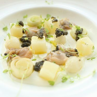 leeks & potatoes, American caviar