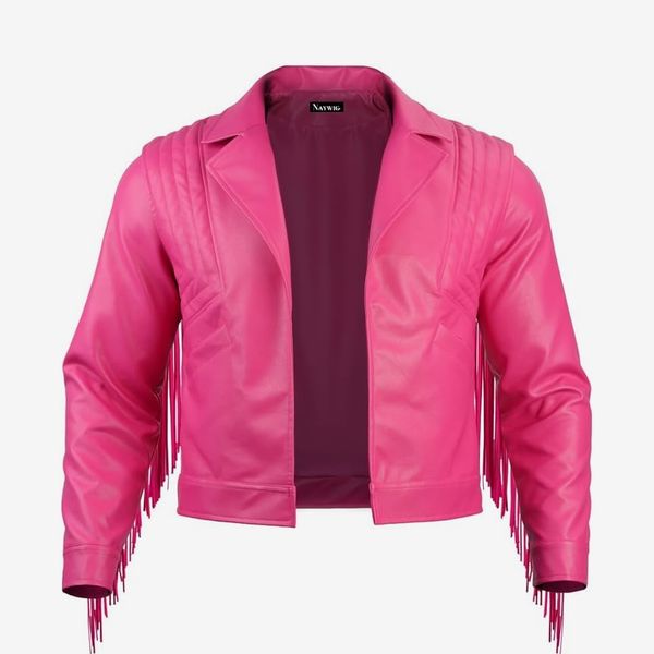 Naywig Faux Leather Western Cowboy Jacket With Fringes