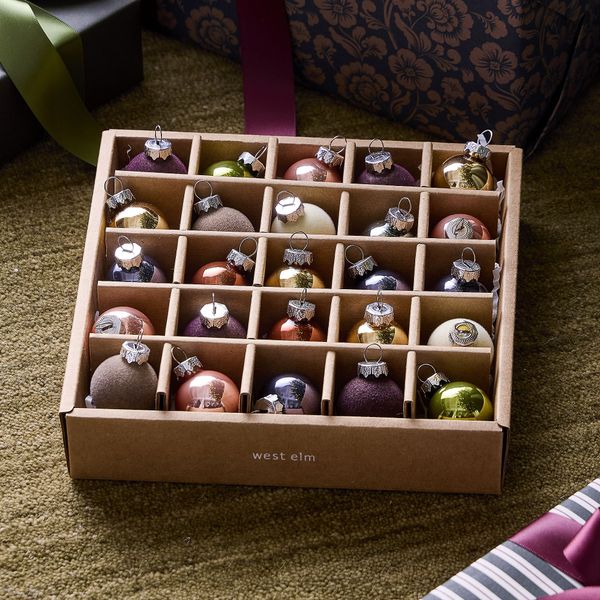 West Elm Jewel-Toned Glass Ball Ornaments (Set of 25)