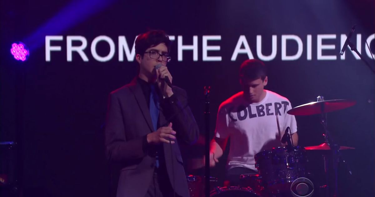 Car Seat Headrest Makes TV Debut; Drummer Wears 'Colbert' Shirt to