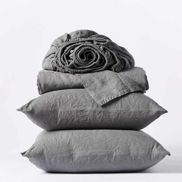 Coyuchi Organic Relaxed Linen Sheet Set - Slate - Queen