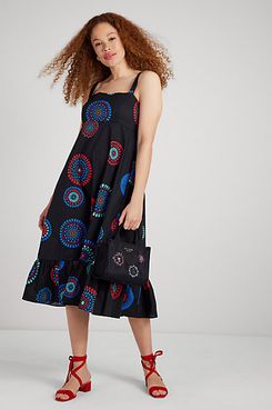 Kate spade floral park clip dot midi on sale dress