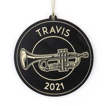 Dionsaurnaments Personalized Trumpet Christmas Ornament