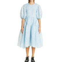 Cecilie Bahnsen Libby Puff Sleeve Linen Blend Dress