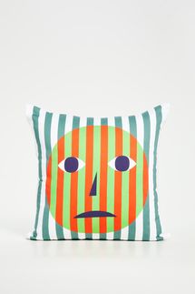 Dusen Dusen Face Embroidered Pillow Cover + Insert