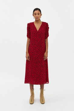 Farrow Claudia Printed Dress - strategist best farrow claudia printed red dress short sleeve full length