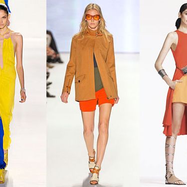 From left: new spring looks from Ruffian, Lacoste, and Lyn Devon.