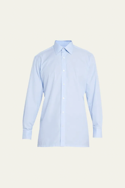 Charvet Men’s Point Collar Cotton Dress Shirt