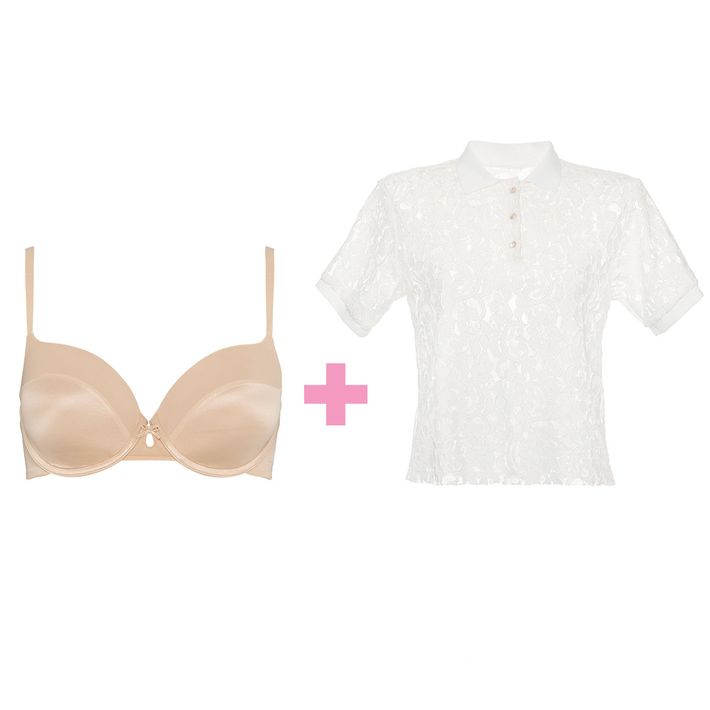 The Internet Says a Red Bra Will Disappear Under a White Tee. Not  Necessarily.