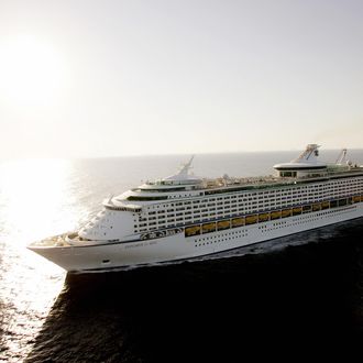 MIAMI, UNITED STATES: The Royal Caribbean Explorer of the Seas cruise ship heads south-east from Miami off the coast of South Florida 24 April 2005. Miami-Dade county is recognized as the cruise ship capital of the world. AFP PHOTO/Roberto SCHMIDT (Photo credit should read ROBERTO SCHMIDT/AFP/Getty Images)