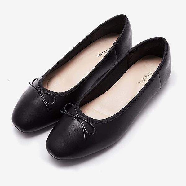 Trary Girls Ballet Flat Shoes Black Elastic Straps... - Depop