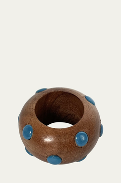 Von Gern Candy Dots Blue Napkin Ring