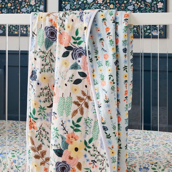 Rifle Paper Co. Garden Party Forest Oversized Organic Muslin Baby Blanket