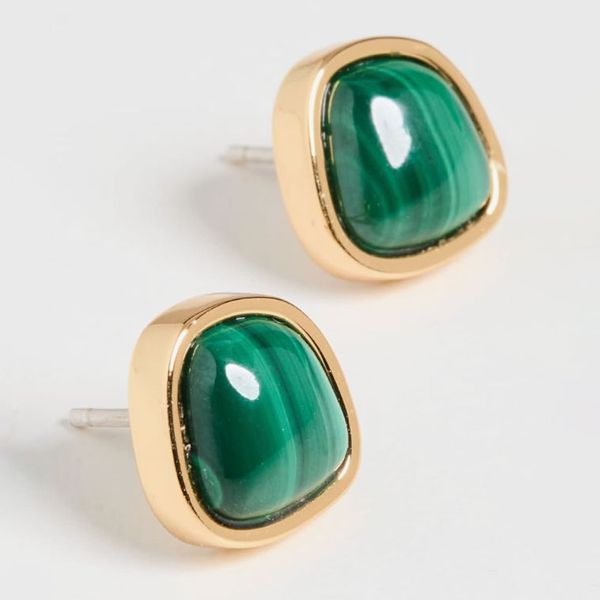 Lizzie Fortunato Bay Studs in Malachite