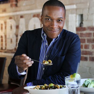 Odom Jr. at BarBacon, one of his favorite theater-district spots.