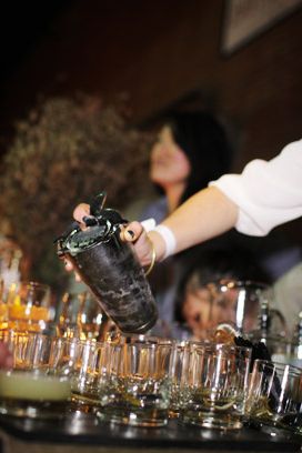 Team Blue Hill made cocktails with their house gin and vermouth.